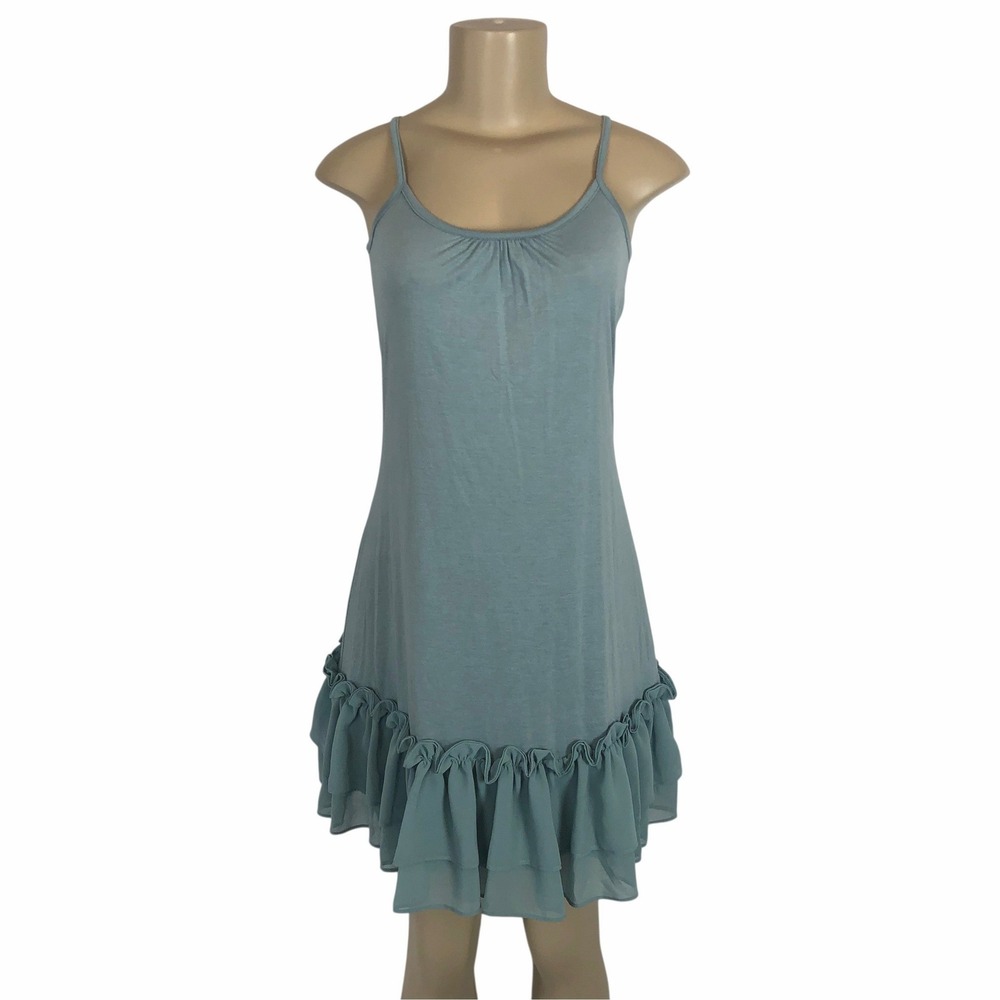 A'reve Anthropologie Ruffle Hem Sleeveless Mini Slip Dress Small Coquette Boho